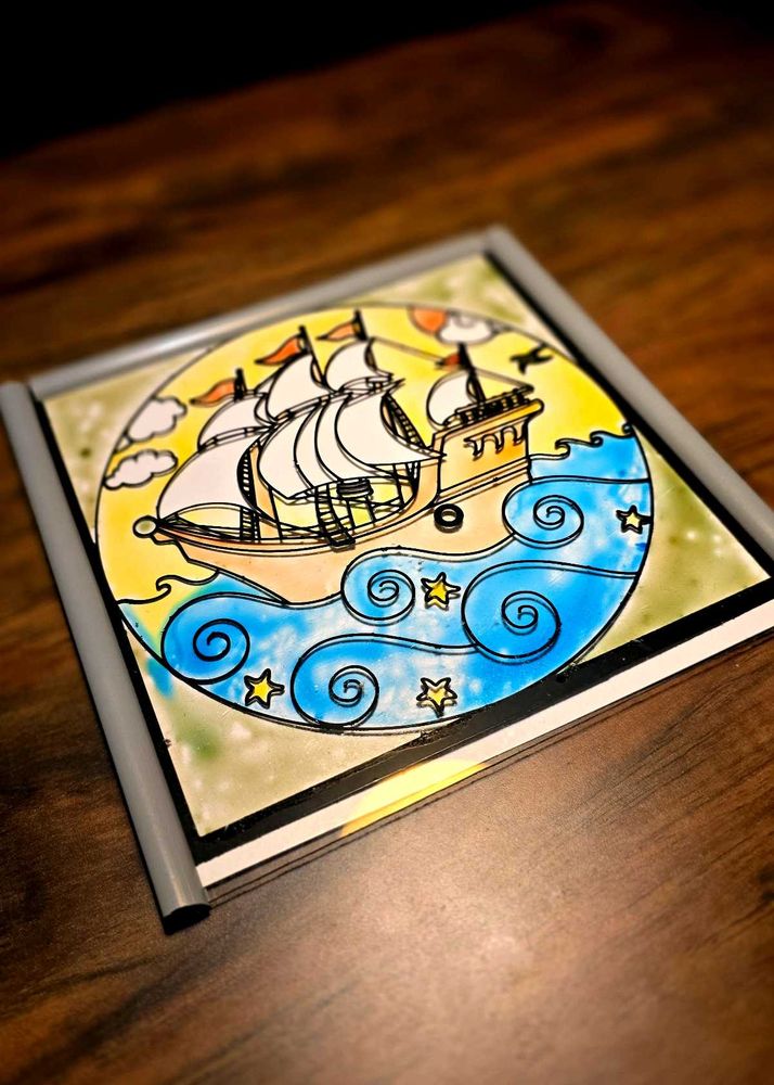 Hand-Painted Pirate Ship Art