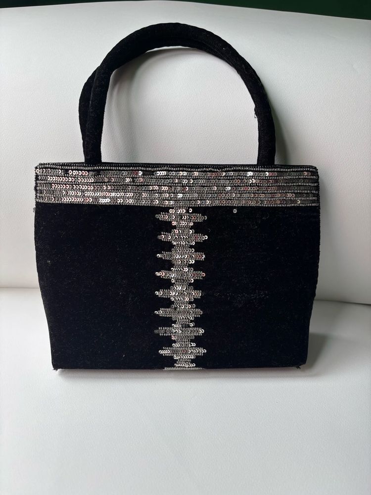 Black Sequin Handbag