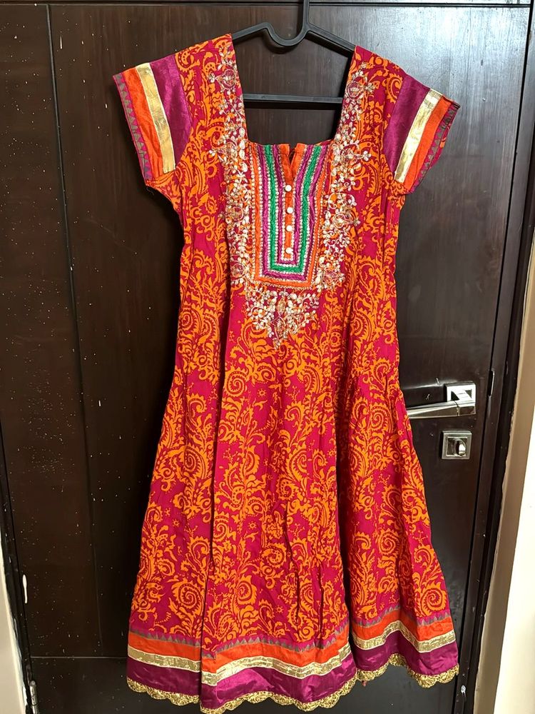 Ethnic Multicolour Embroidered Kurta