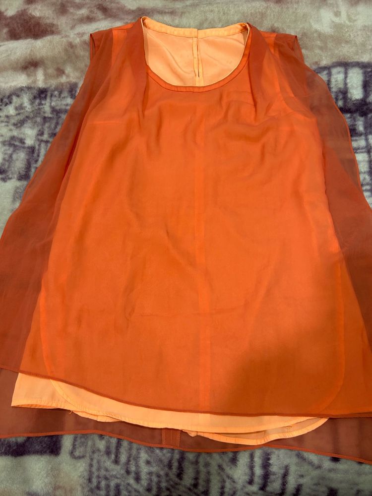 Orange Kaftan Style Top