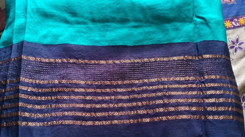 New Blue Plain Saree