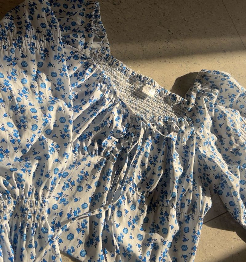 Floral Print Square Neck Top