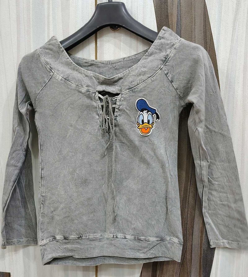 Donald Duck Lace Up Top