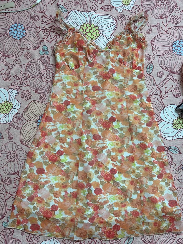 Orange Floral Dress