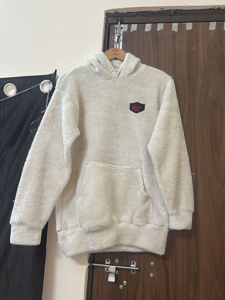 Cozy White Fleece Hoodie
