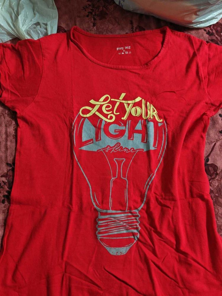 Red &#39;Let Your Light Shine&#39; Tee