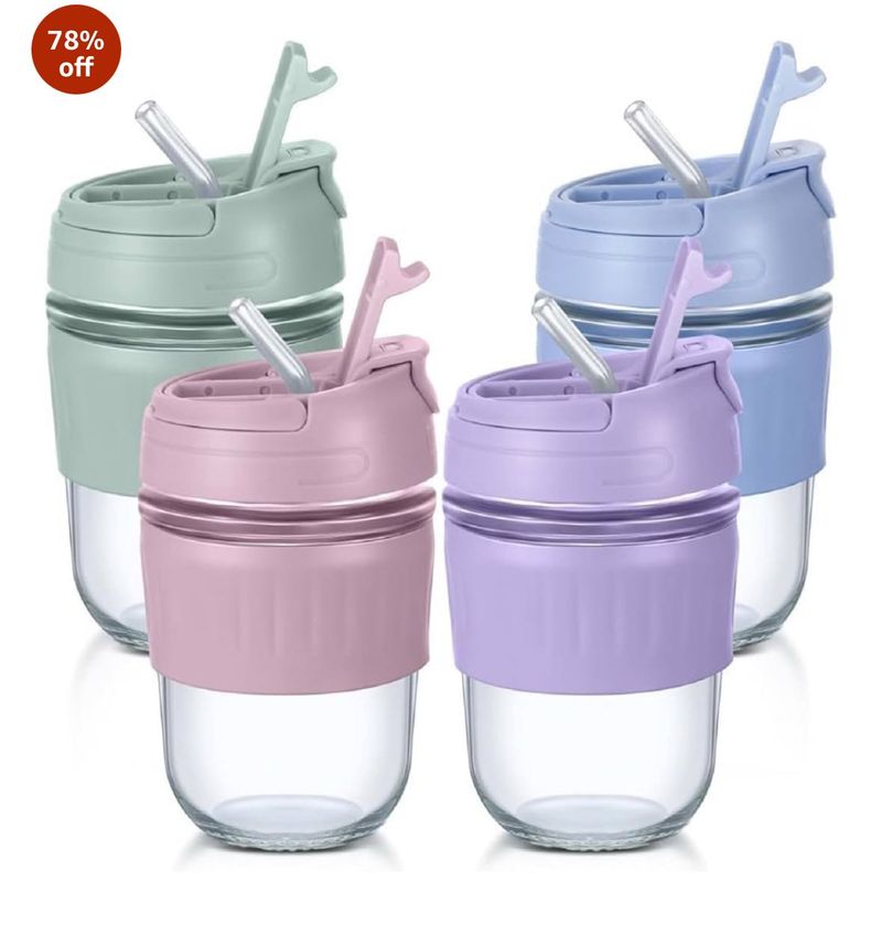 Colorful Glass Water Bottle