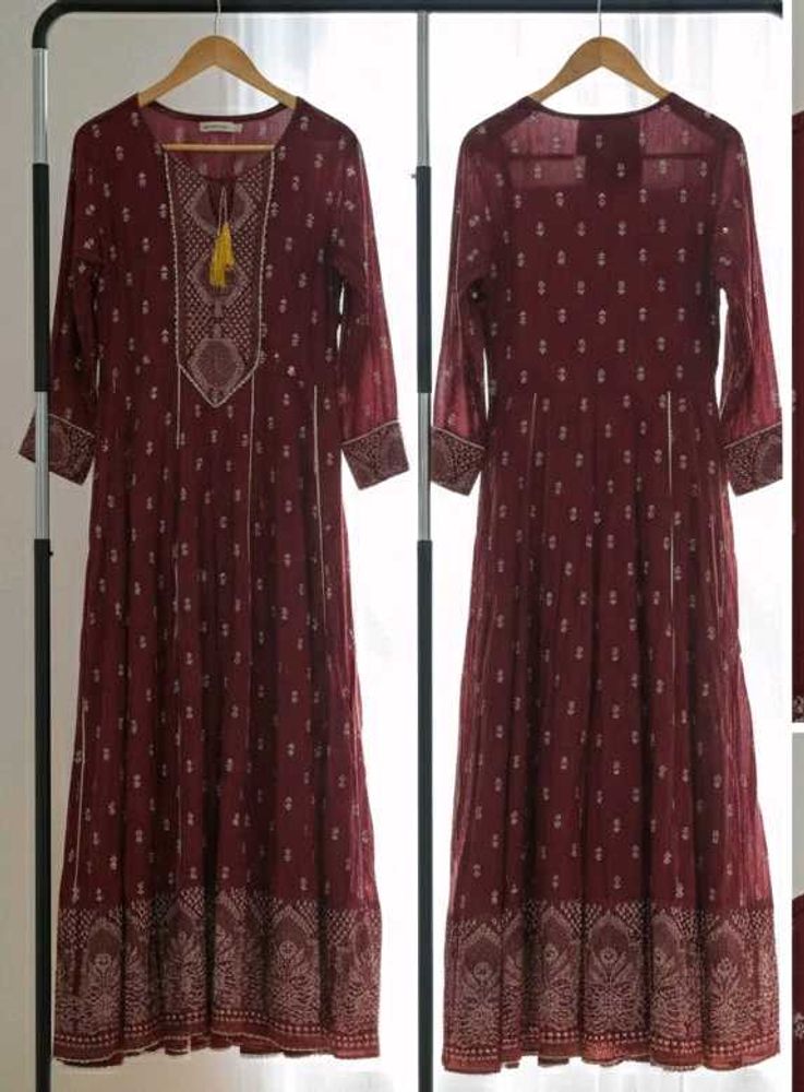 Elegant Maroon Anarkali Kurta
