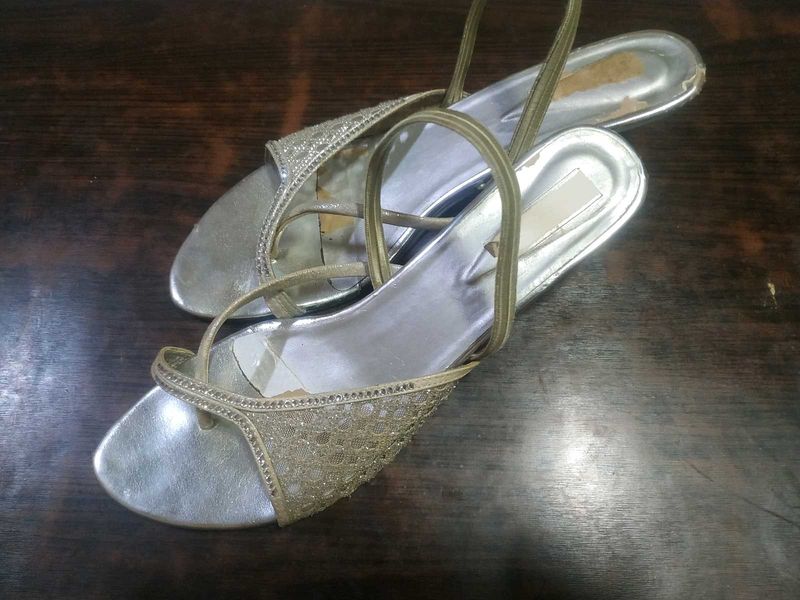 Silver Heel Sandals