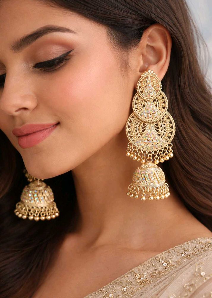 Elegant Gold Jhumka Earrings