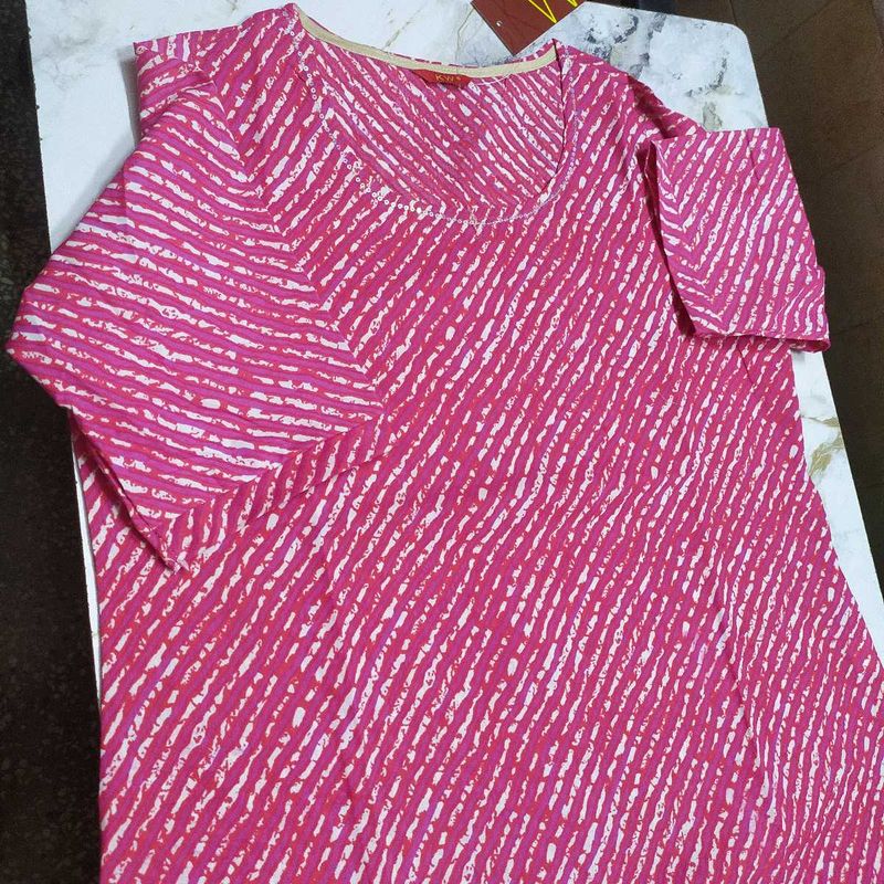 Pink Print Kurti