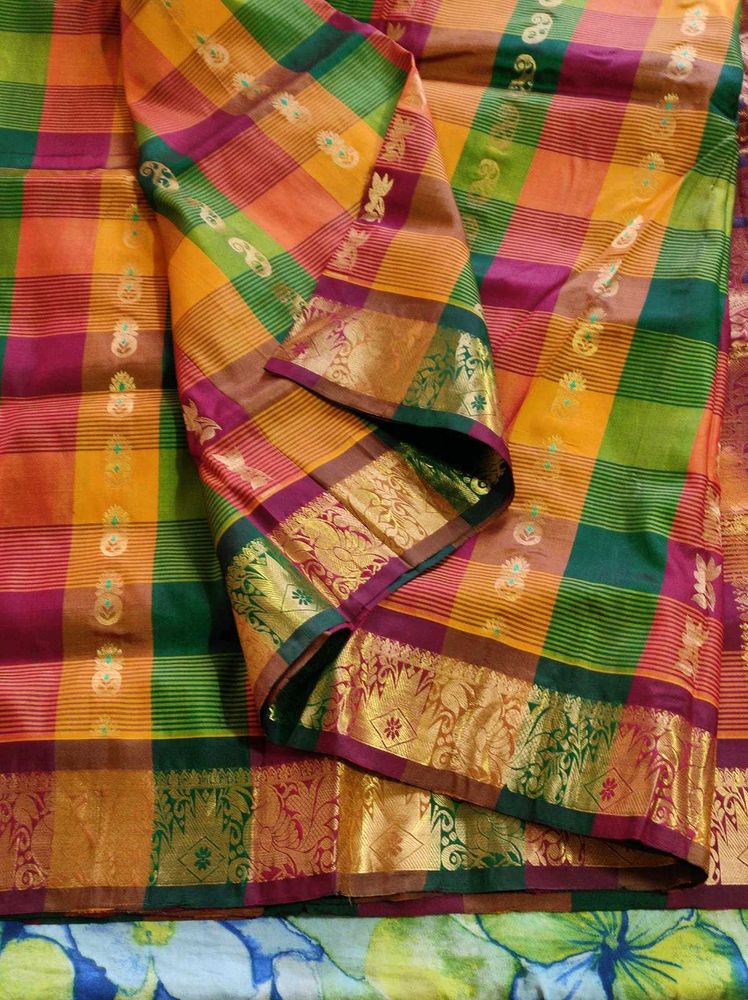 Elegant Checked Saree
