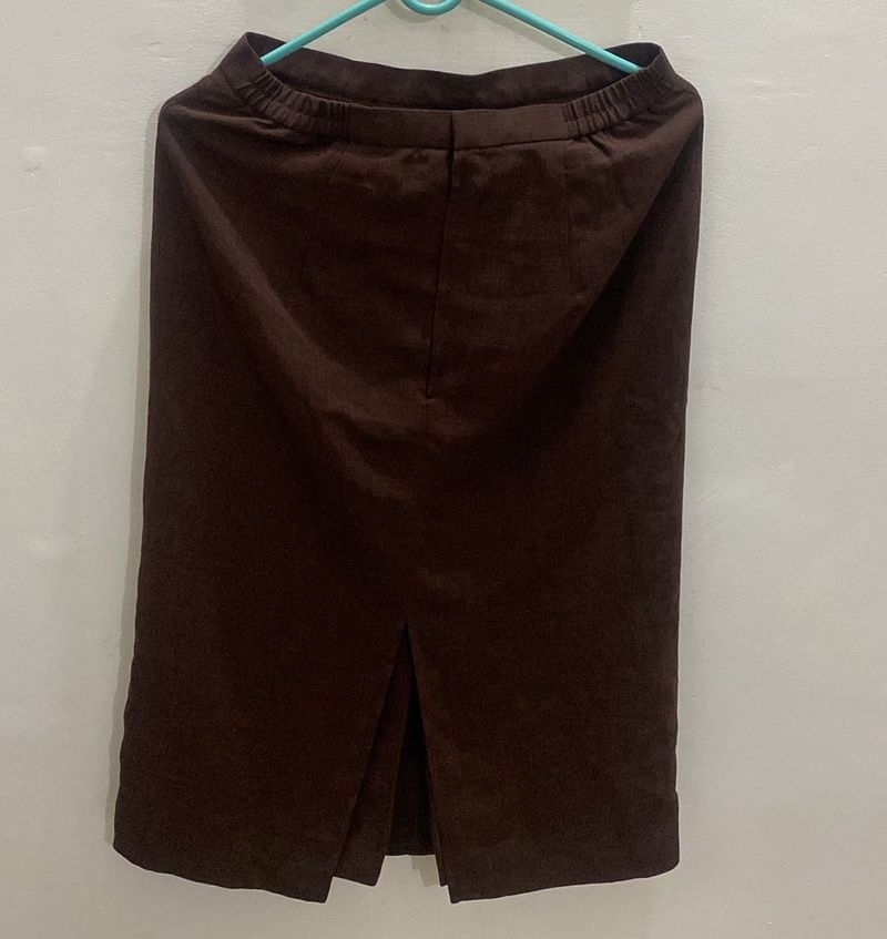 Brown Straight Skirt