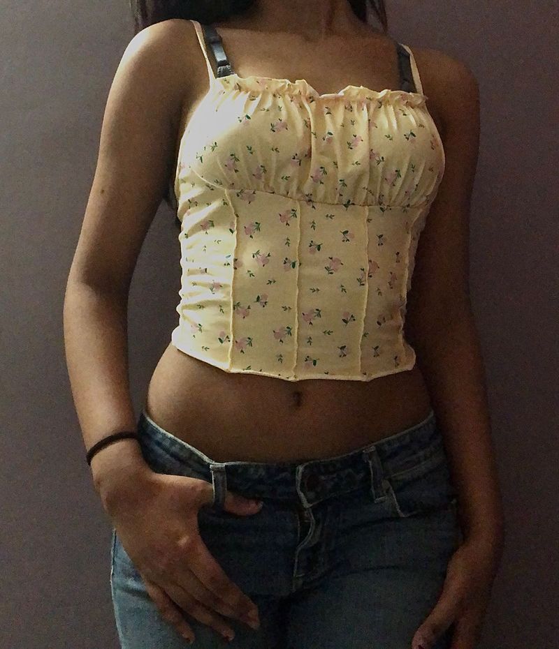 Flower Ruched Top 🎀