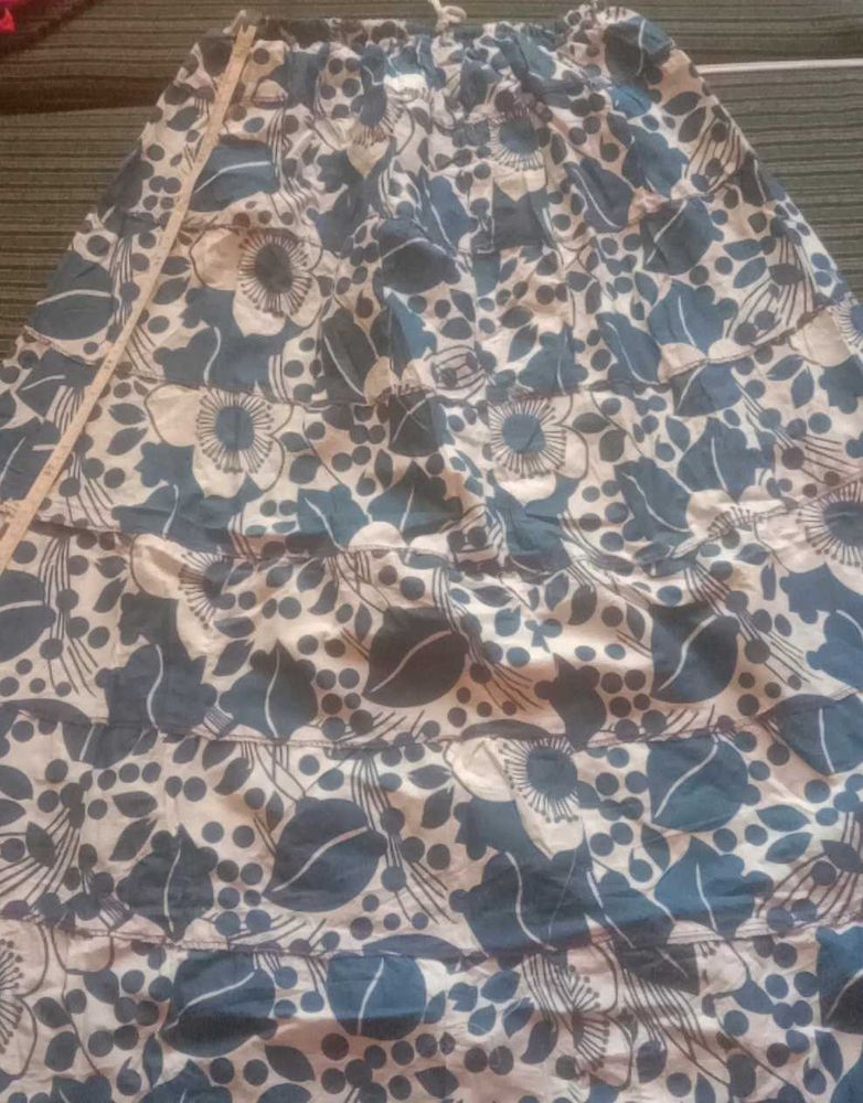 Navy Blue Long Ethnic Skirt