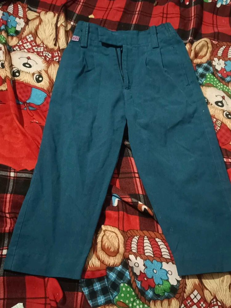 Vintage Teal Wide-Leg Pants