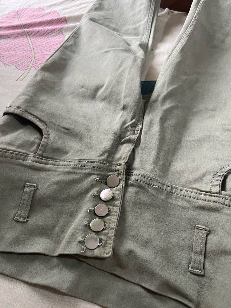 Olive Green Buttoned Pants
