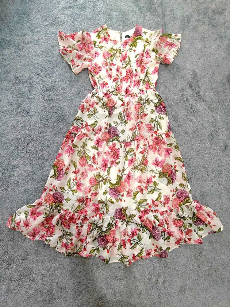 🌺Pink Floral Long Frock 🌺
