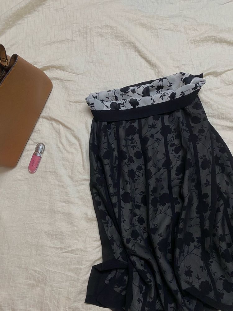 Floral Sheer Midi Skirt