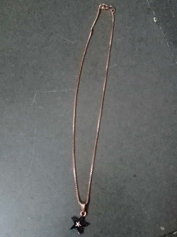 Copper Plated Chain With Star Pendent