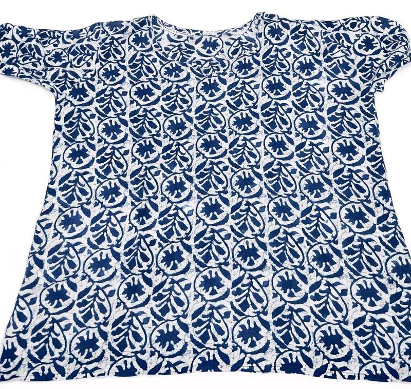Indigo Printed Tunic Top