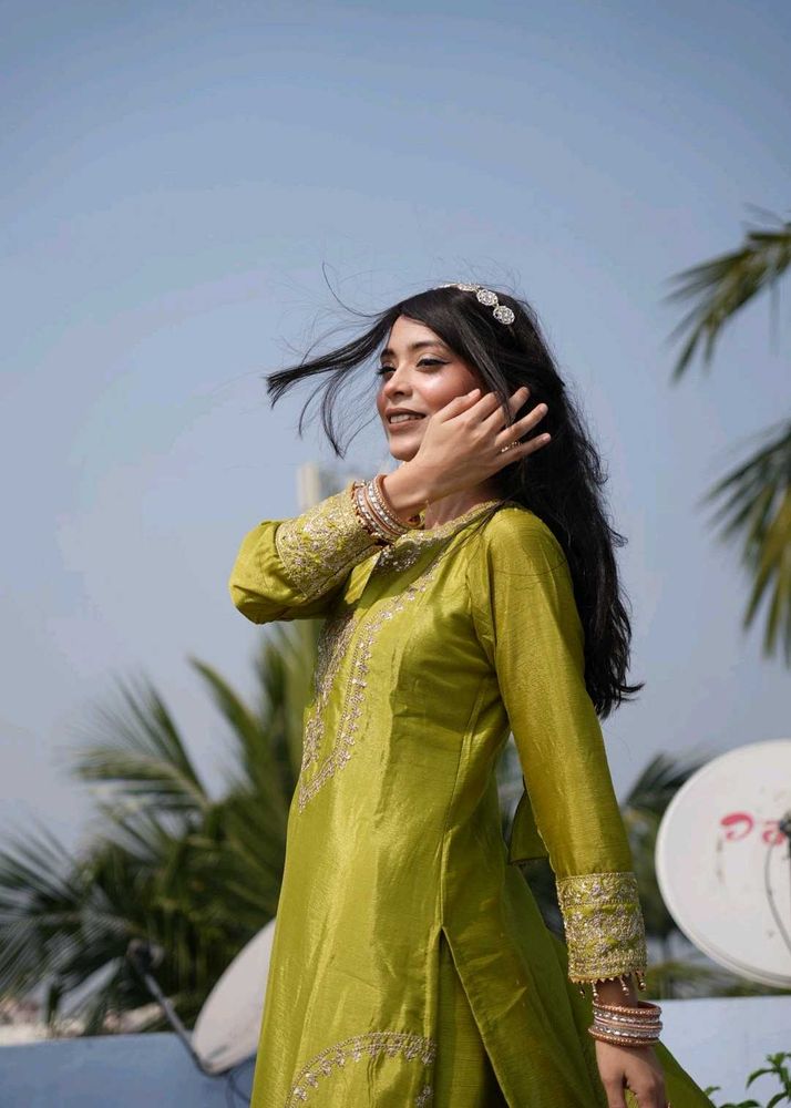 Kashmiri Green Kurta Dupatta Set