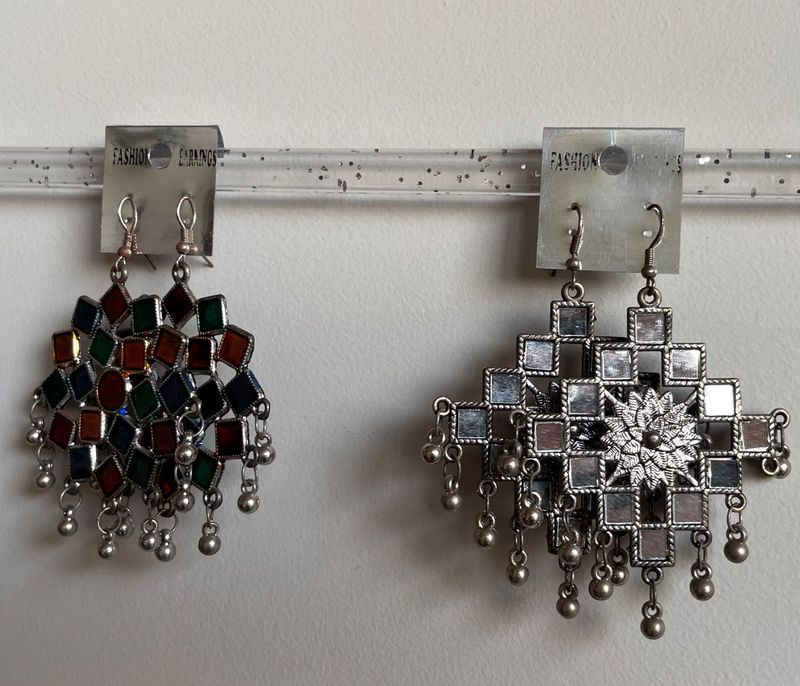 Statement Indo-Western Earrings - Set of 2 Pairs