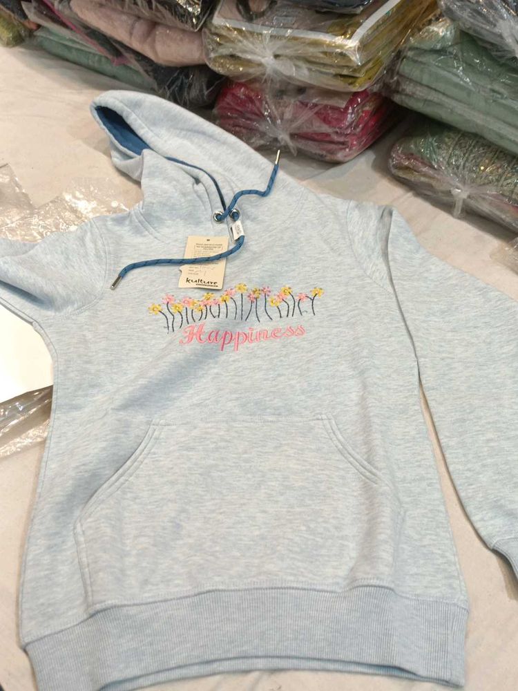 Cute embroidered 'Happiness' hoodie