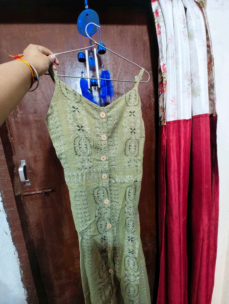 Green Printed Sundress