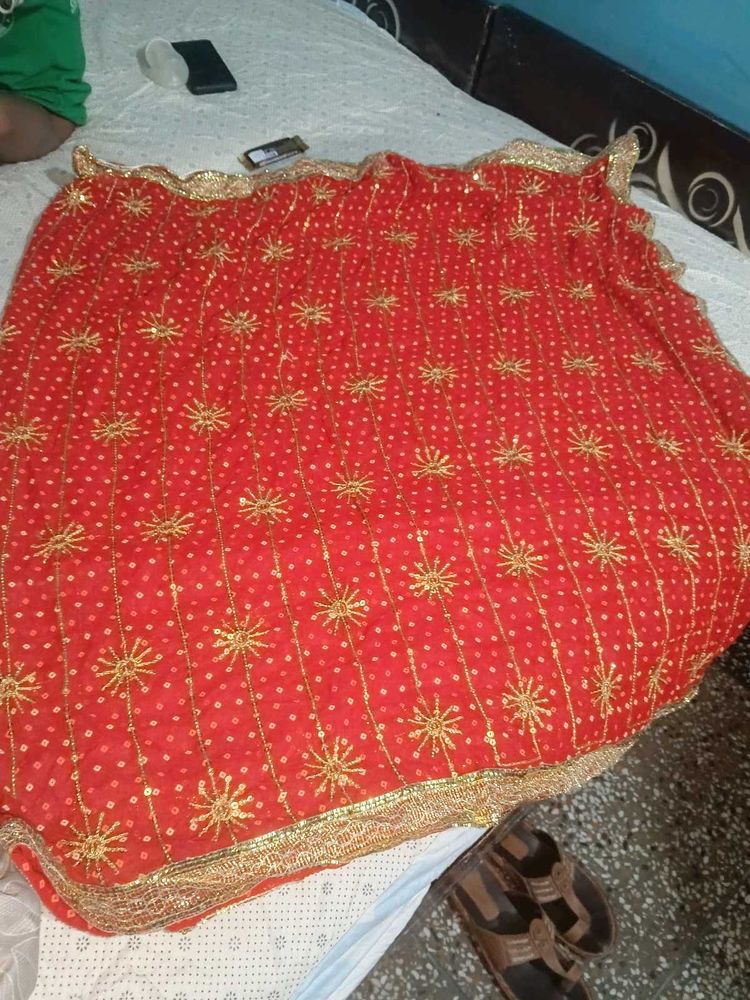 3 red suhagan chunri