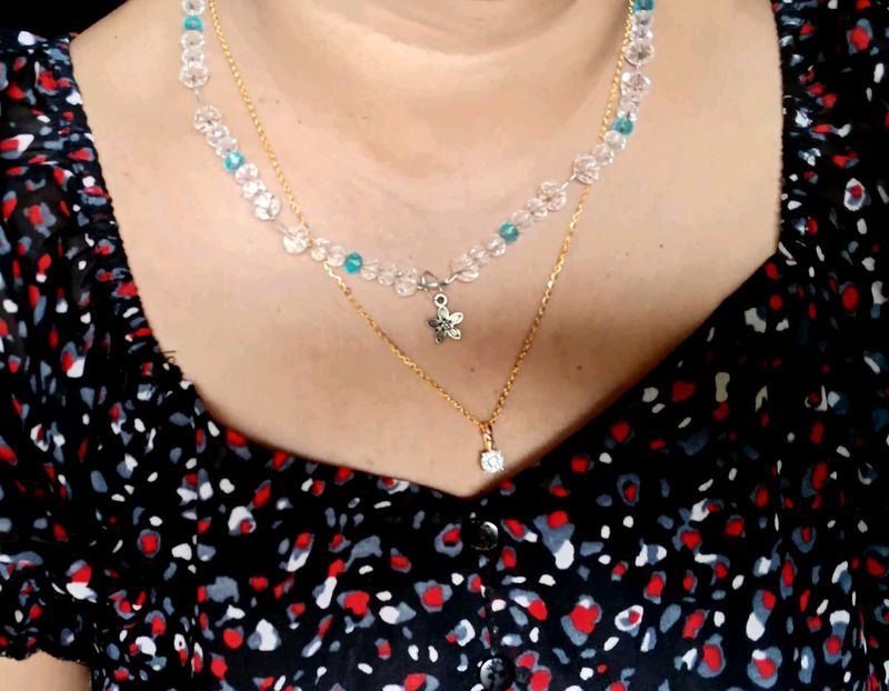 Fresh Blue Diamond🦚💎💎necklace