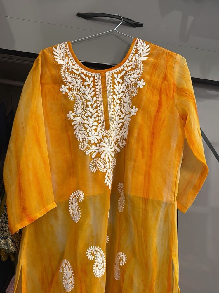 Yellow Embroidered Kurta