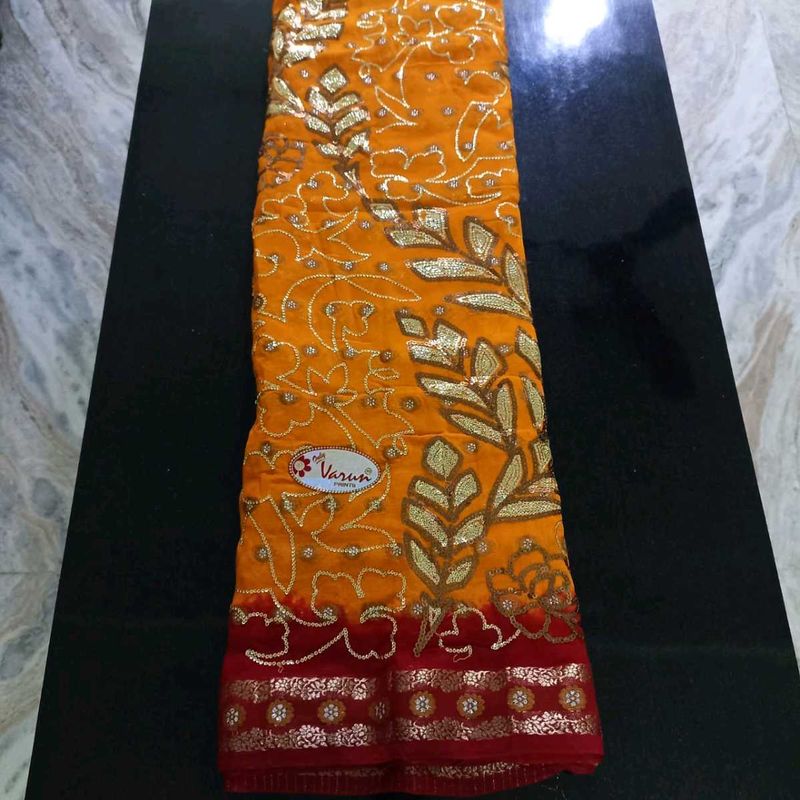 Elegant Embroidered Saree