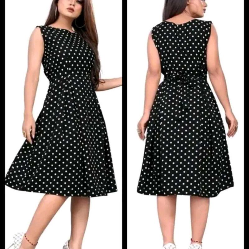 Polka Dot Dress In Black