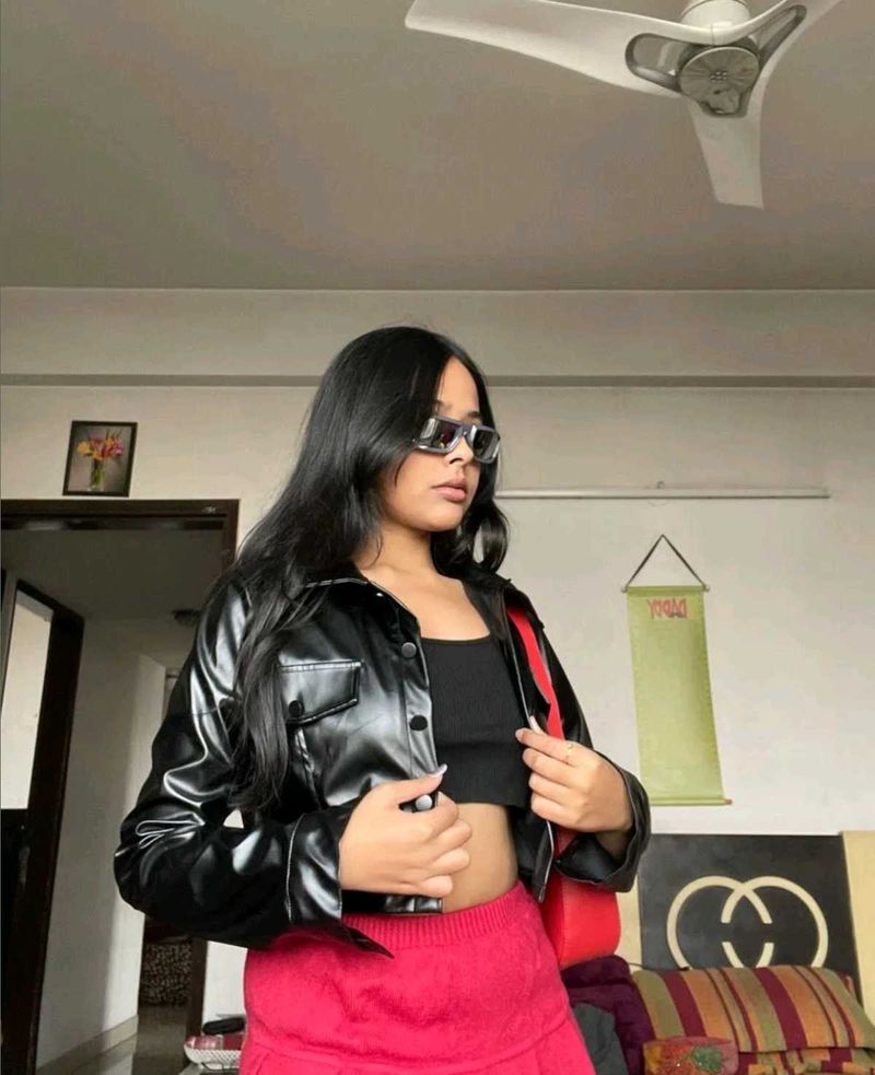 Crop Leather Jacket