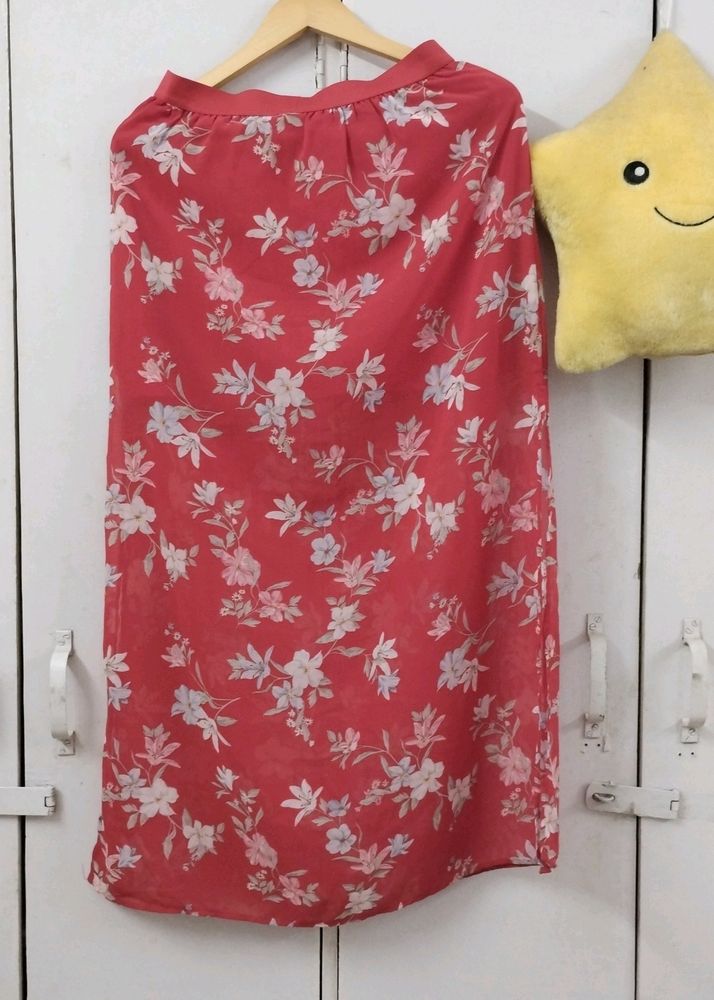 Chiffon Long Skirt With Side Slits