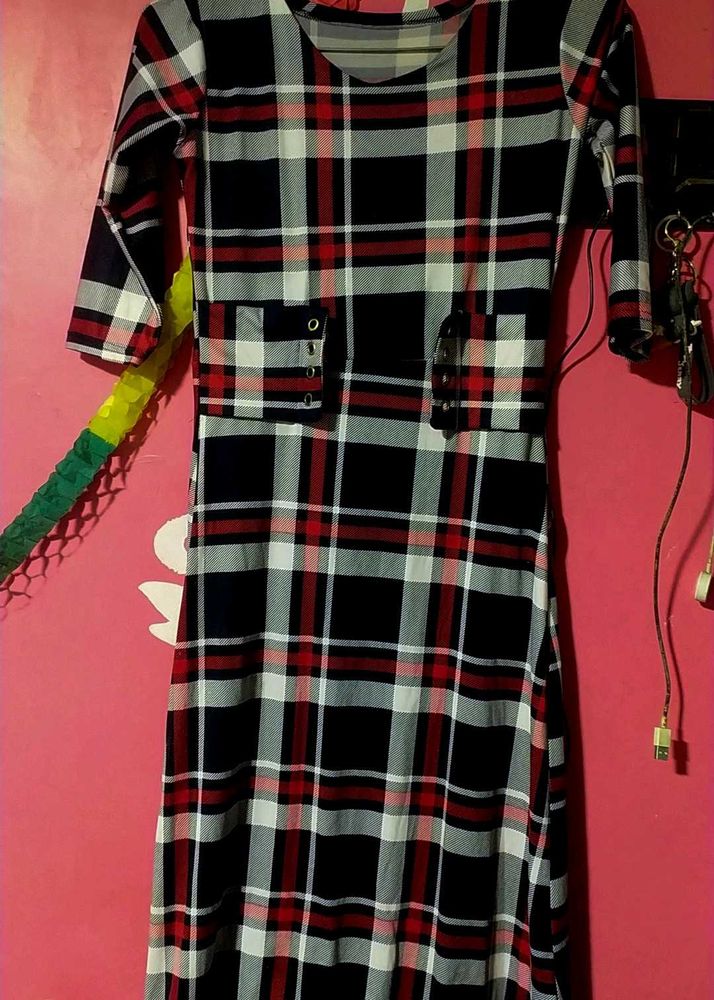 Plaid Midi Dress