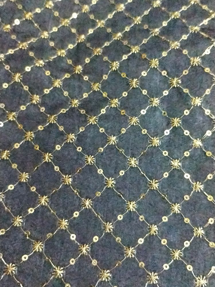 Gold Embroidered Black Blouse Piece