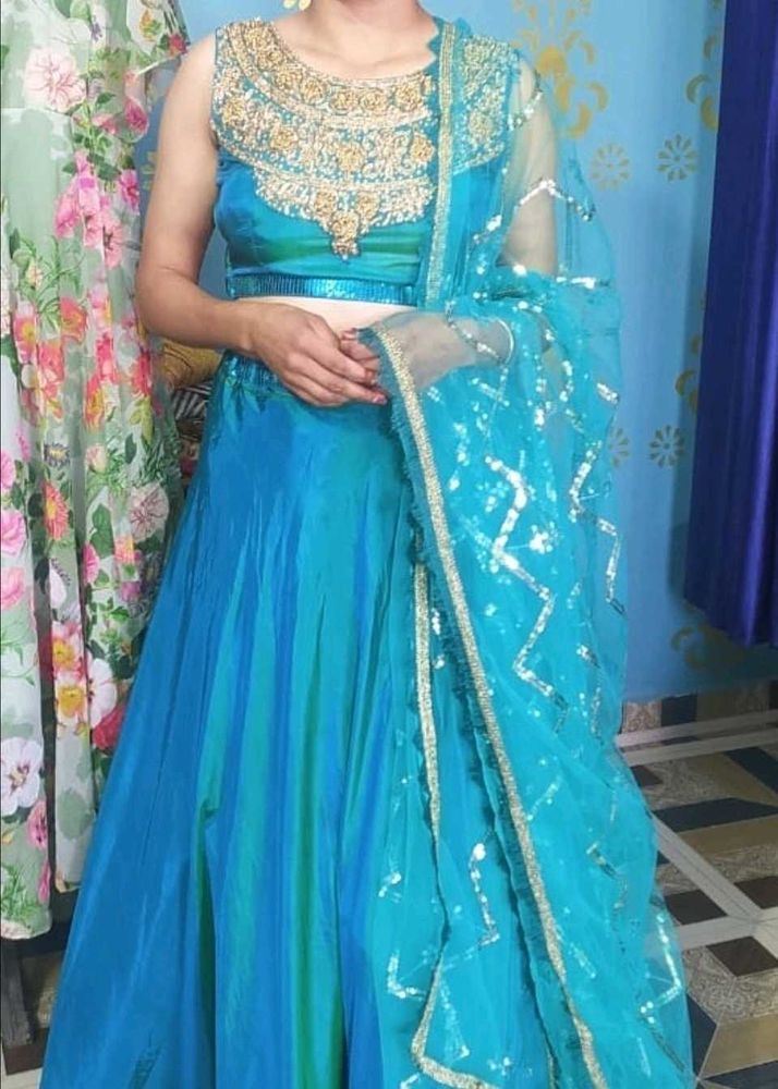 Elegant Teal Lehenga Choli Set