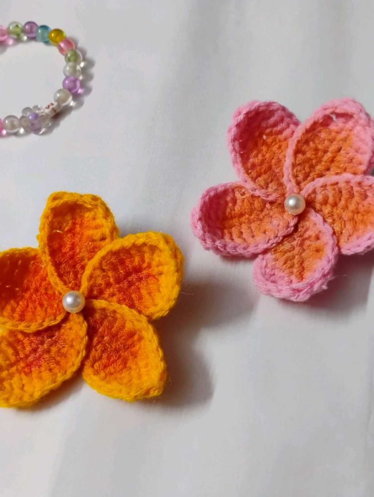 Crochet Plemeria Hairclip 🌸