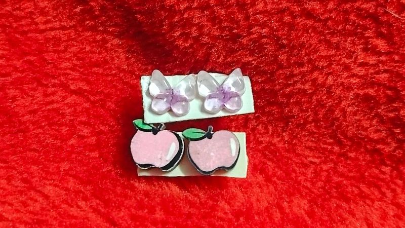 Cute Apple &amp; Butterfly western Earrings 🍎🦋