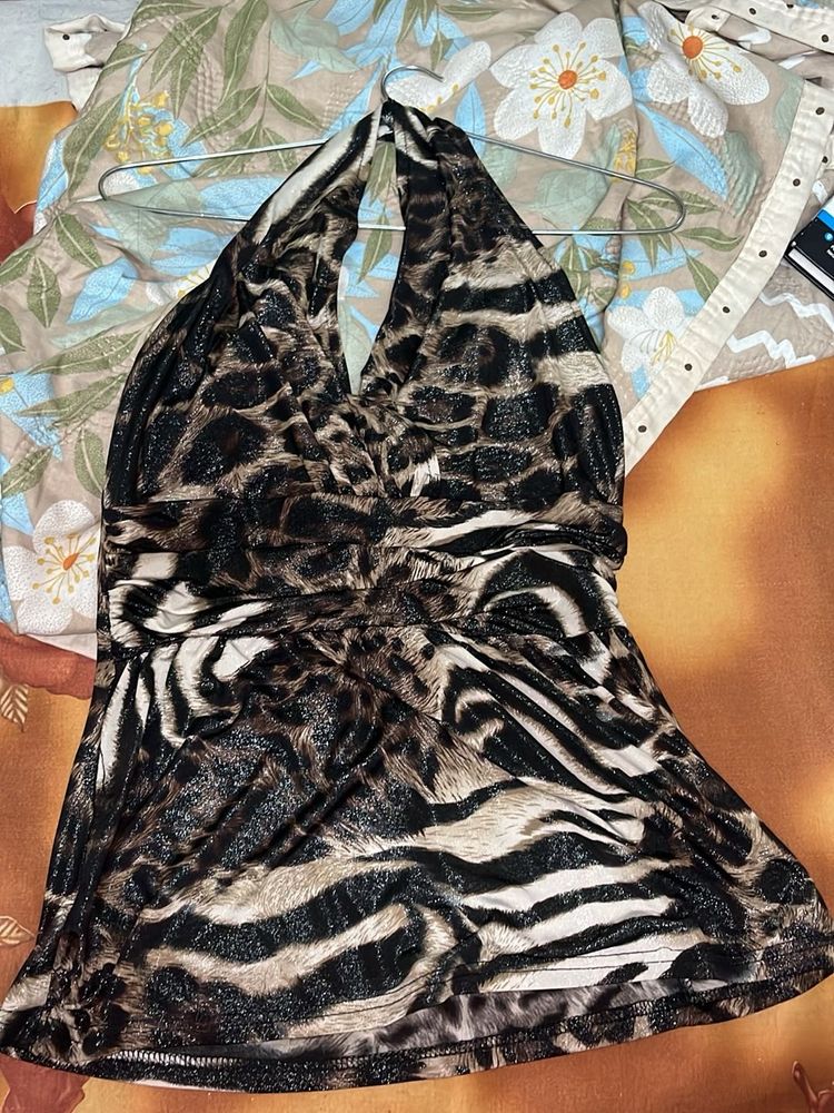 Animal Print Halter Top