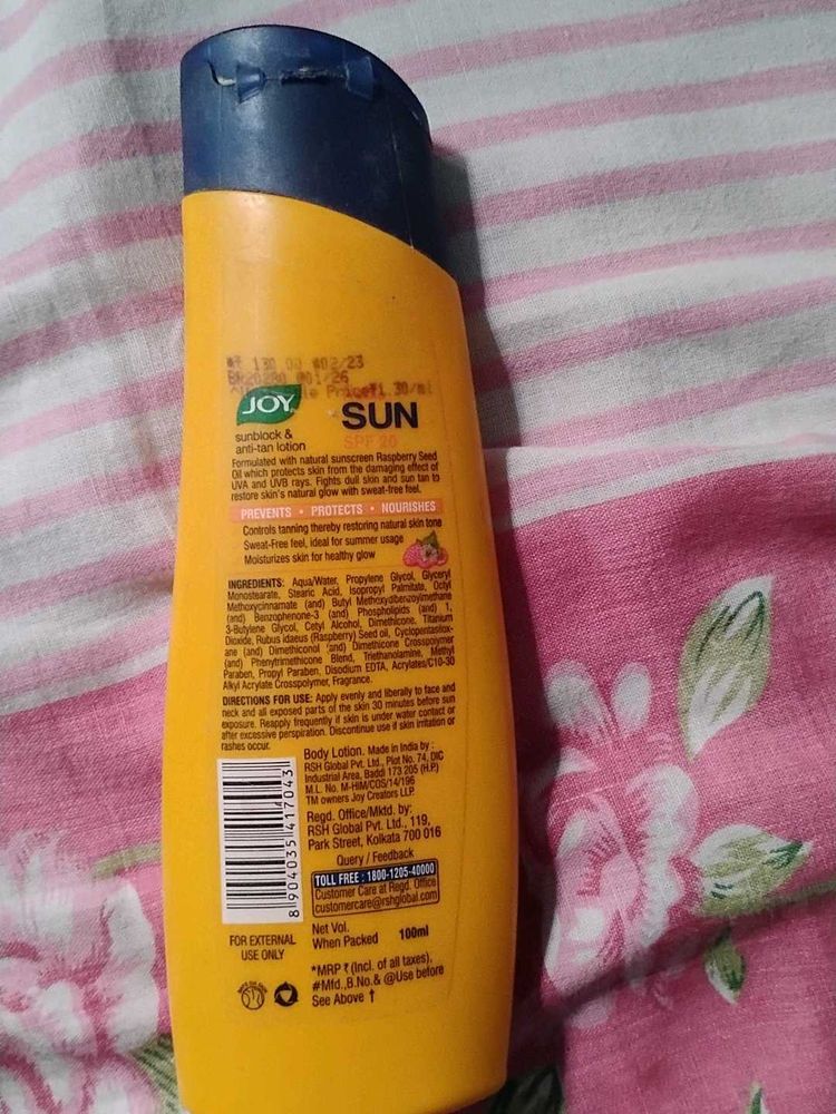 Joy sunscreen – Gentle  for Daily Use (Almost Full
