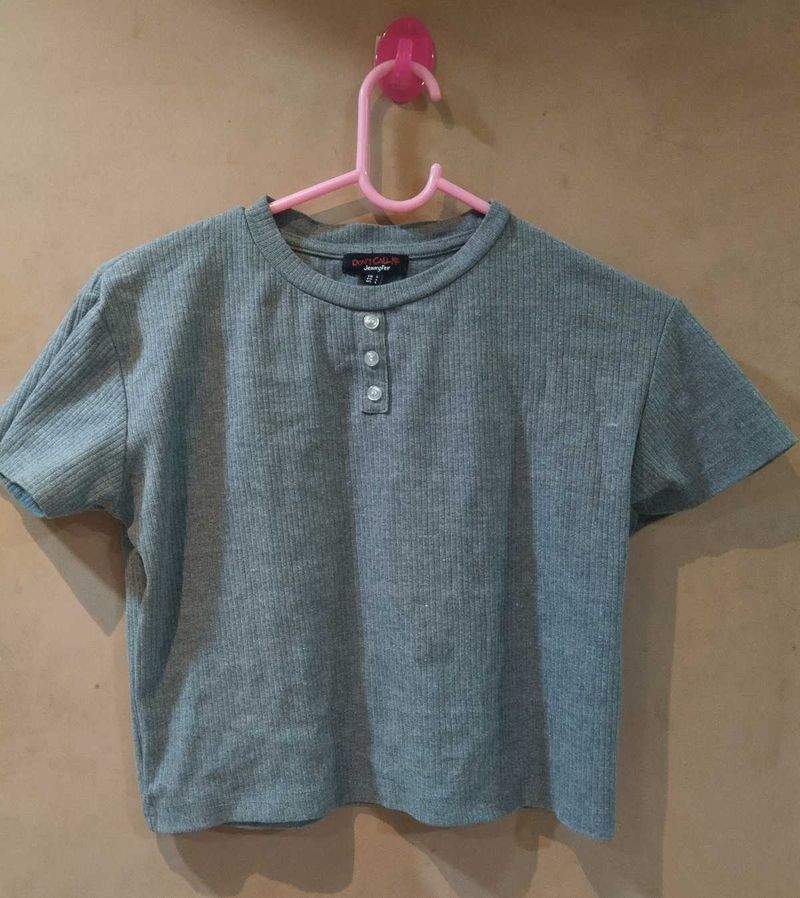 Grey Cropped Top