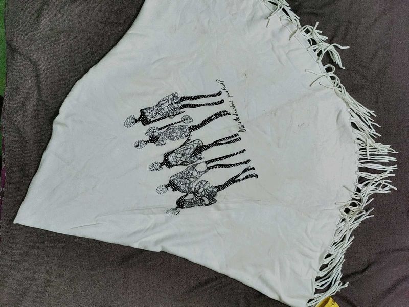 White Pochi with Figure Print