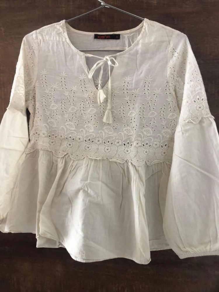 Woman’s Western Wear Cotton Schiffley Summer Top