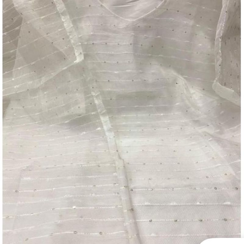 white orgenza kurta with  matching dupptta