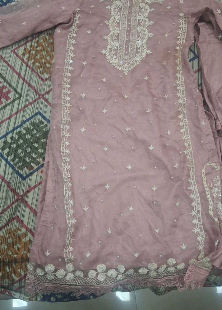 Elegant Kurta Set organza duppata with embroidrey