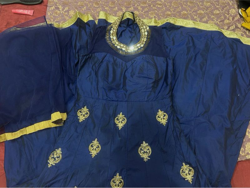 Elegant Blue Anarkali Kurta Set