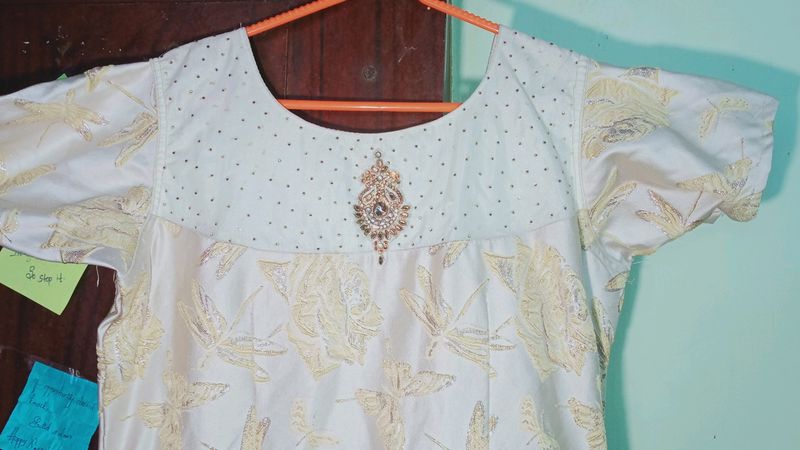 Elegant Cream and Gold Dress